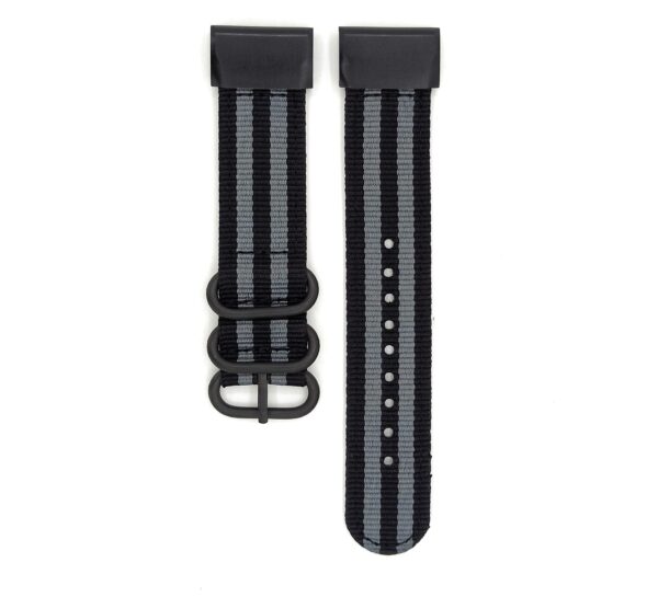 invella Nylon Strap for Garmin Fenix 6X / 5X Smartwatch (Black Grey) - Image 4