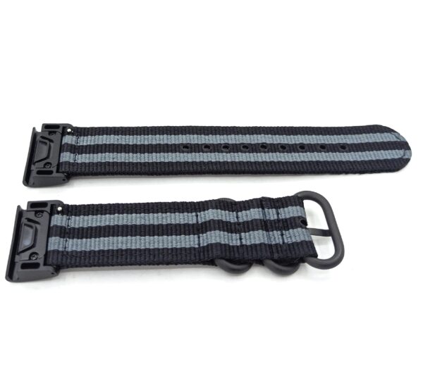 invella Nylon Strap for Garmin Fenix 6X / 5X Smartwatch (Black Grey) - Image 3