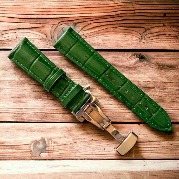invella 24mm Premium Leather Watch Strap (Green) - Image 4