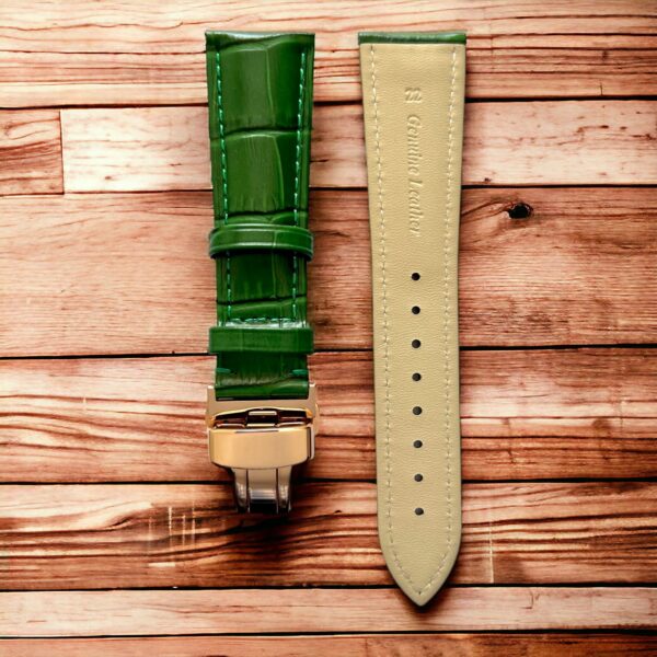 invella 24mm Premium Leather Watch Strap (Green) - Image 3