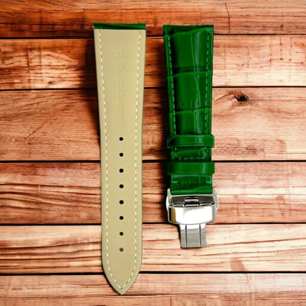 invella 24mm Premium Leather Watch Strap (Green) - Image 3