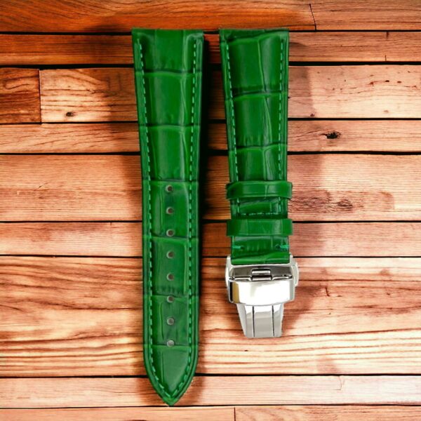 invella 24mm Premium Leather Watch Strap (Green)