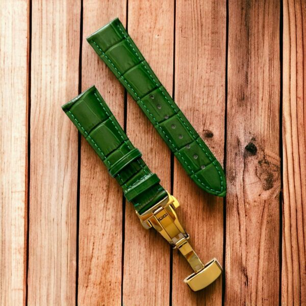 invella 24mm Premium Leather Watch Strap (Green) - Image 4