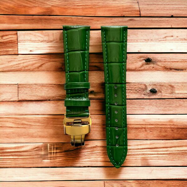 invella 24mm Premium Leather Watch Strap (Green) - Image 3