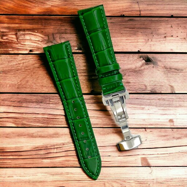 invella 24mm Premium Leather Watch Strap (Green) - Image 2