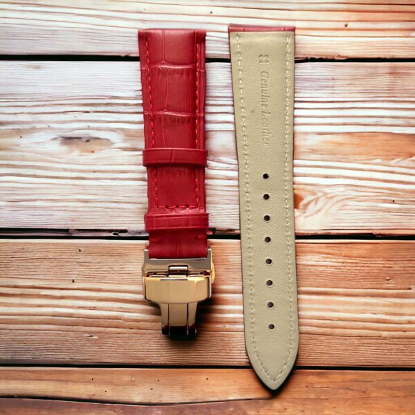 invella 24mm Premium Leather Watch Strap (Red) - Image 2