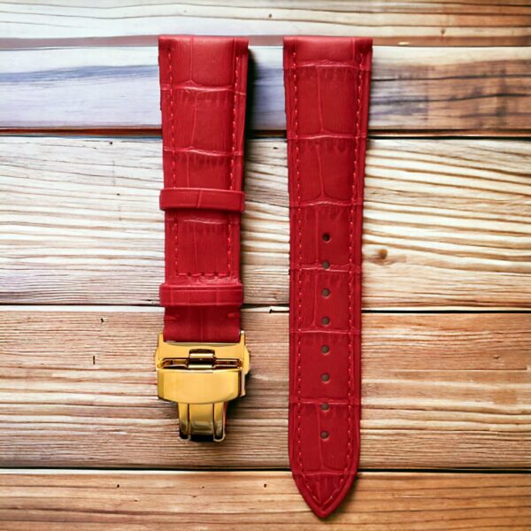 invella 24mm Premium Leather Watch Strap (Red)