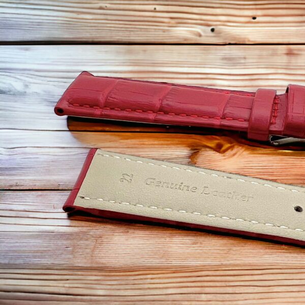 invella 24mm Premium Leather Watch Strap (Red) - Image 5