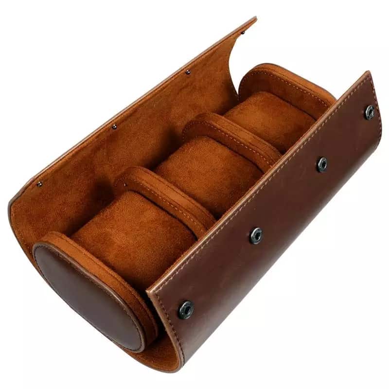 invella Luxury Leather Watch Storage Box Travel- 3 Watch Case