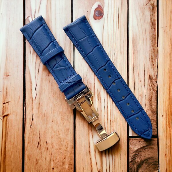 invella 24mm Premium Leather Watch Strap (Blue) - Image 3