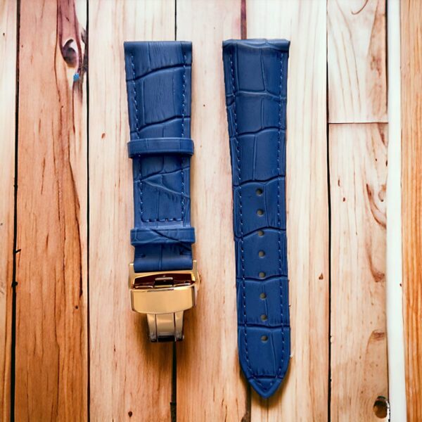 invella 24mm Premium Leather Watch Strap (Blue) - Image 4