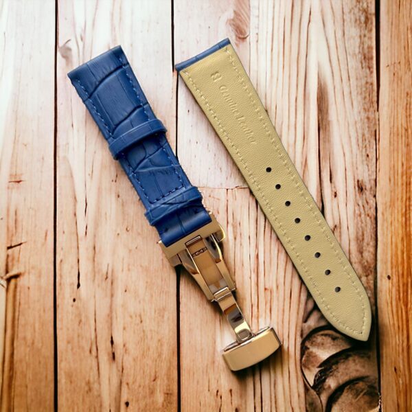 invella 24mm Premium Leather Watch Strap (Blue)