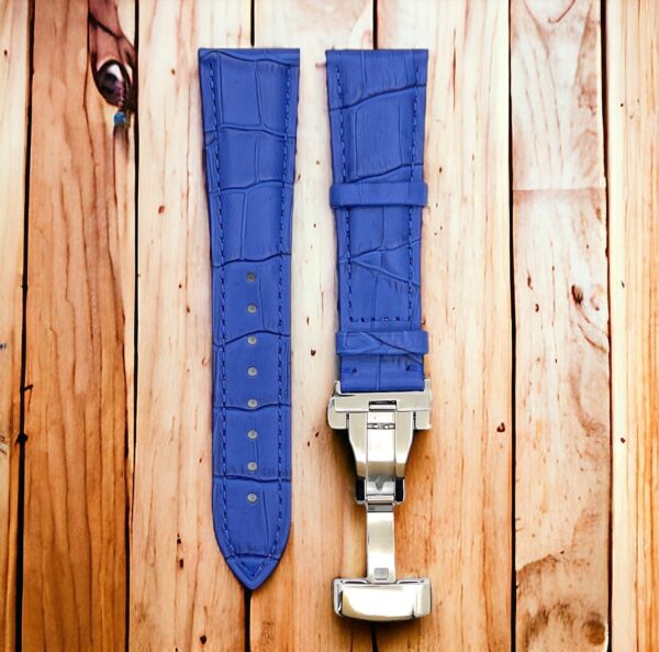 invella 24mm Premium Leather Watch Strap (Blue) - Image 4