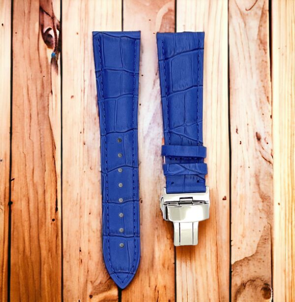 invella 24mm Premium Leather Watch Strap (Blue)