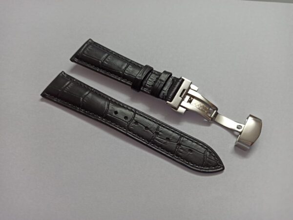 invella 16mm Premium Leather Watch Strap (Black) - Image 3