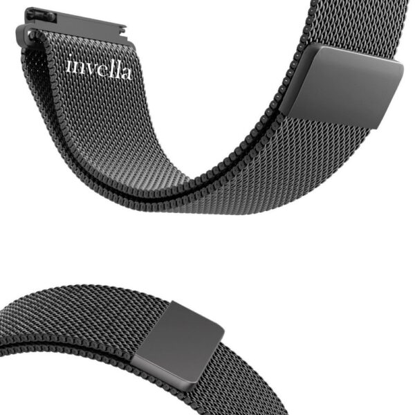invella 22mm Milanese Metal Watch Strap (Black) - Image 8