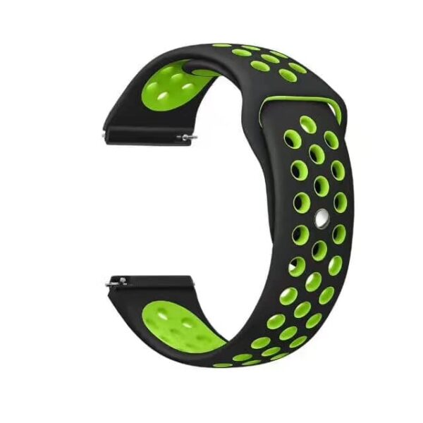 invella 22mm Soft Silicon Watch Strap  (Black Green)