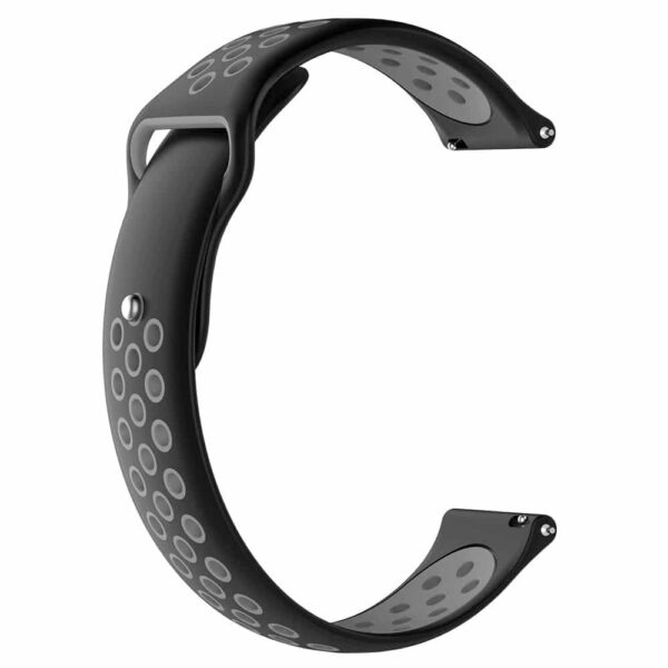 invella 22mm Soft Silicon Watch Strap (Black Grey) - Image 2