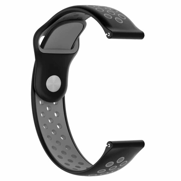 invella 22mm Soft Silicon Watch Strap (Black Grey) - Image 3