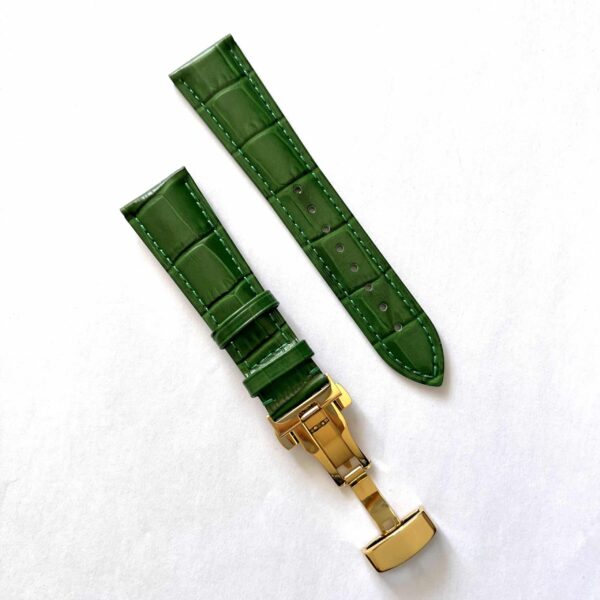 invella 22mm Premium Leather Watch Strap (Green) - Image 5