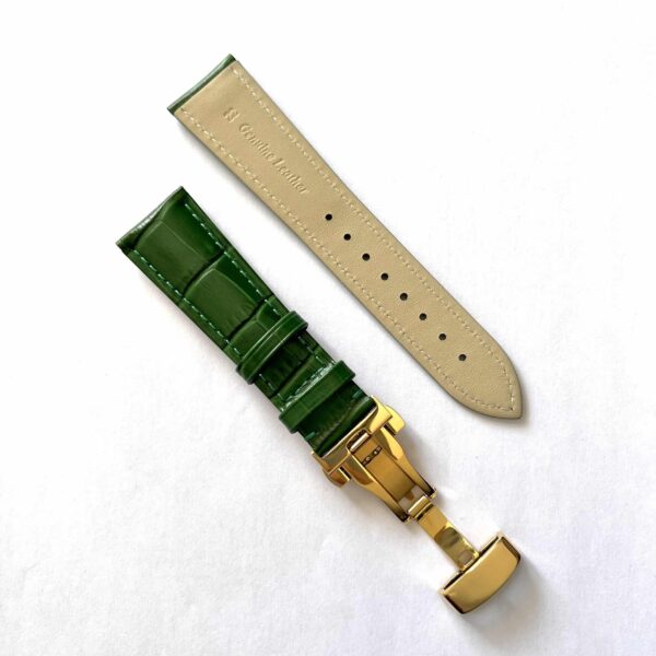 invella 22mm Premium Leather Watch Strap (Green) - Image 2