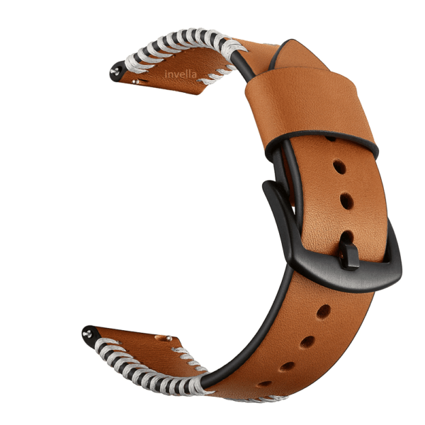 invella 22mm Premium Leather Watch Strap (Brown)