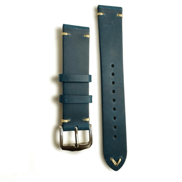 invella 20mm Premium Leather Watch Strap (Blue)