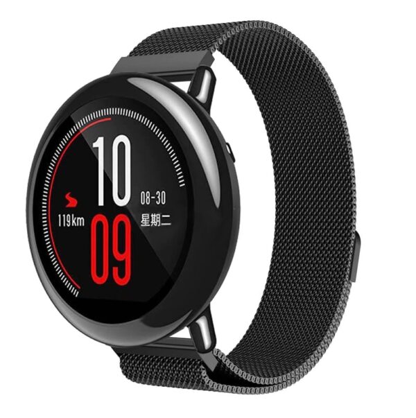 invella 22mm Milanese Metal Watch Strap (Black) - Image 2