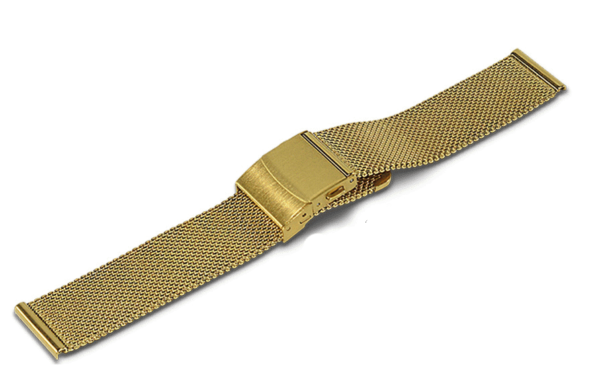 invella 22mm Milanese Metal Watch Strap (Gold)