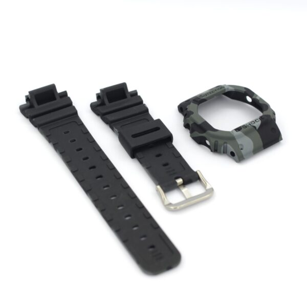Casio G-Shock DW-5600 Watch Strap with Bazel (Army Grey) - Image 2