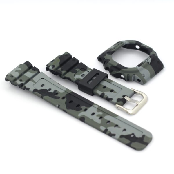 Casio G-Shock DW-5600 Watch Strap with Bazel (Army Grey) - Image 4