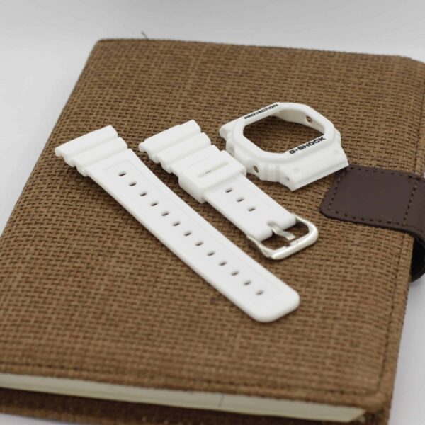 Casio G-Shock DW-5600 Watch Strap with Bazel (White)