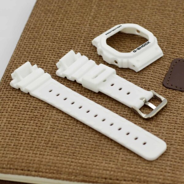 Casio G-Shock DW-5600 Watch Strap with Bazel (White) - Image 4