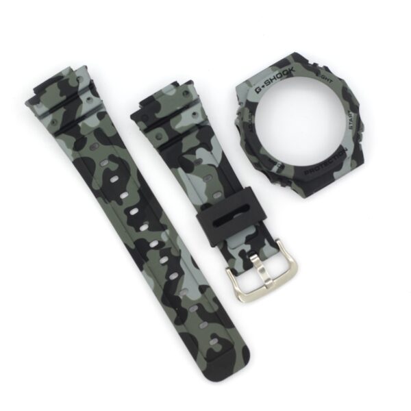 Casio G-Shock GA-2100 Watch Strap with Bazel (Army Grey)