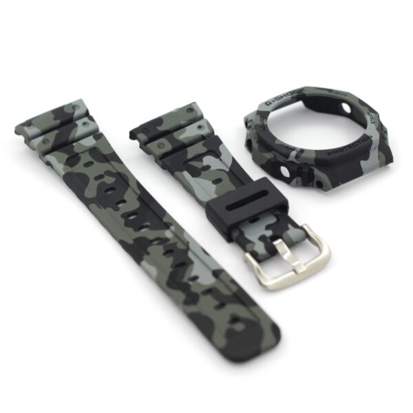 Casio G-Shock GA-2100 Watch Strap with Bazel (Army Grey) - Image 4