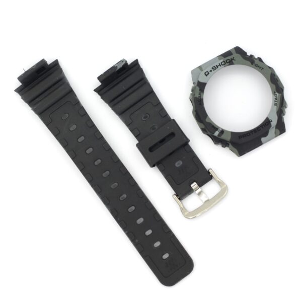 Casio G-Shock GA-2100 Watch Strap with Bazel (Army Grey) - Image 3