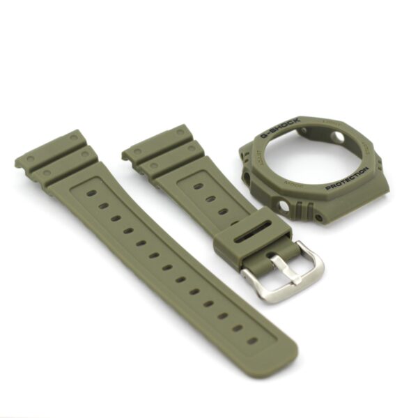 Casio G-Shock GA-2100 Watch Strap with Bazel (Olive Green) - Image 4