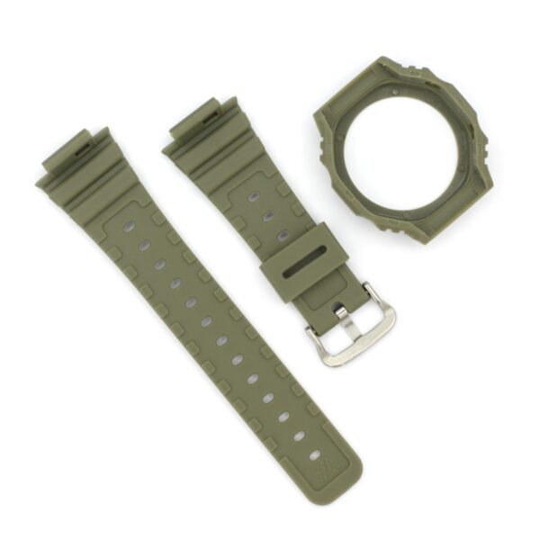 Casio G-Shock GA-2100 Watch Strap with Bazel (Olive Green) - Image 2
