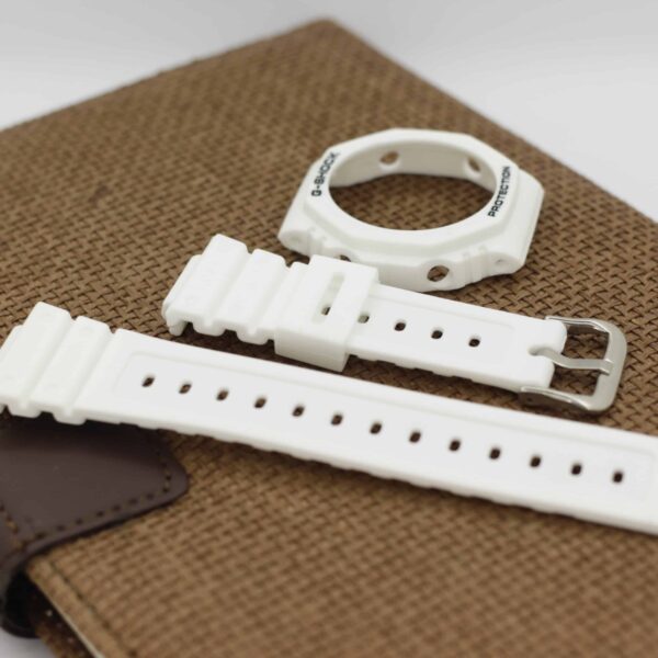 Casio G-Shock GA-2100 Watch Strap with Bazel (White) - Image 2