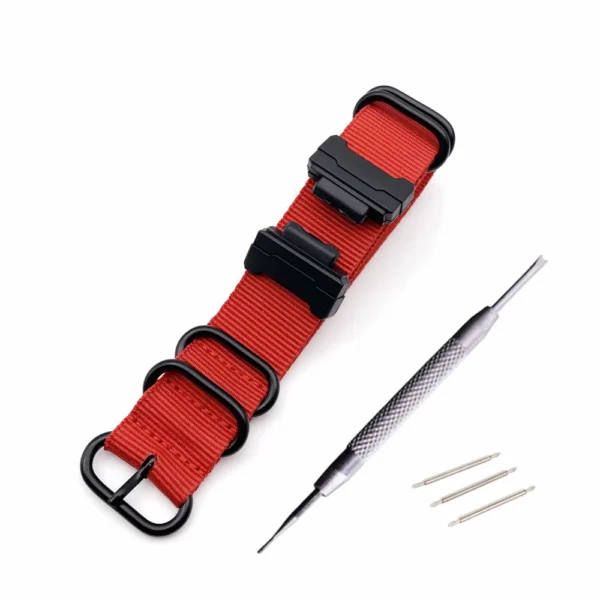 invella Nylon NATO watch strap for Casio G-Shock Watch (Red) - Image 4